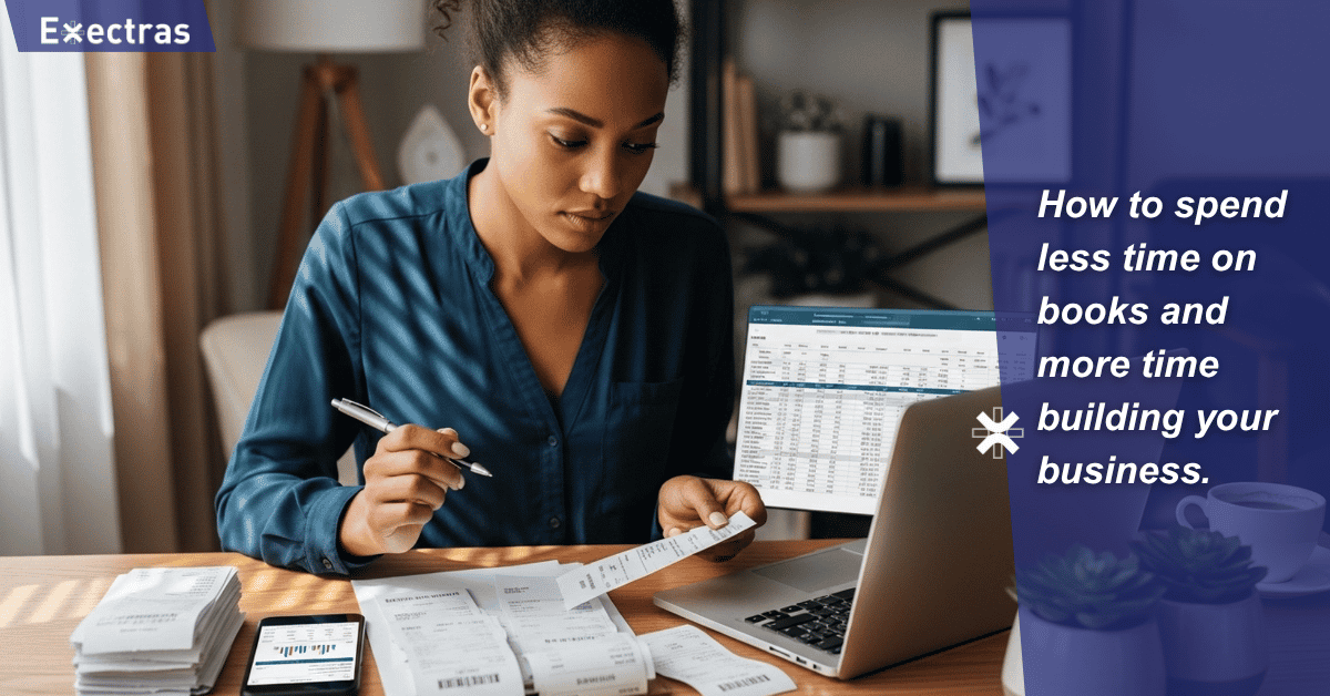 Bookkeeping Hacks (1200 x 628 px) Linked In, X, blog
